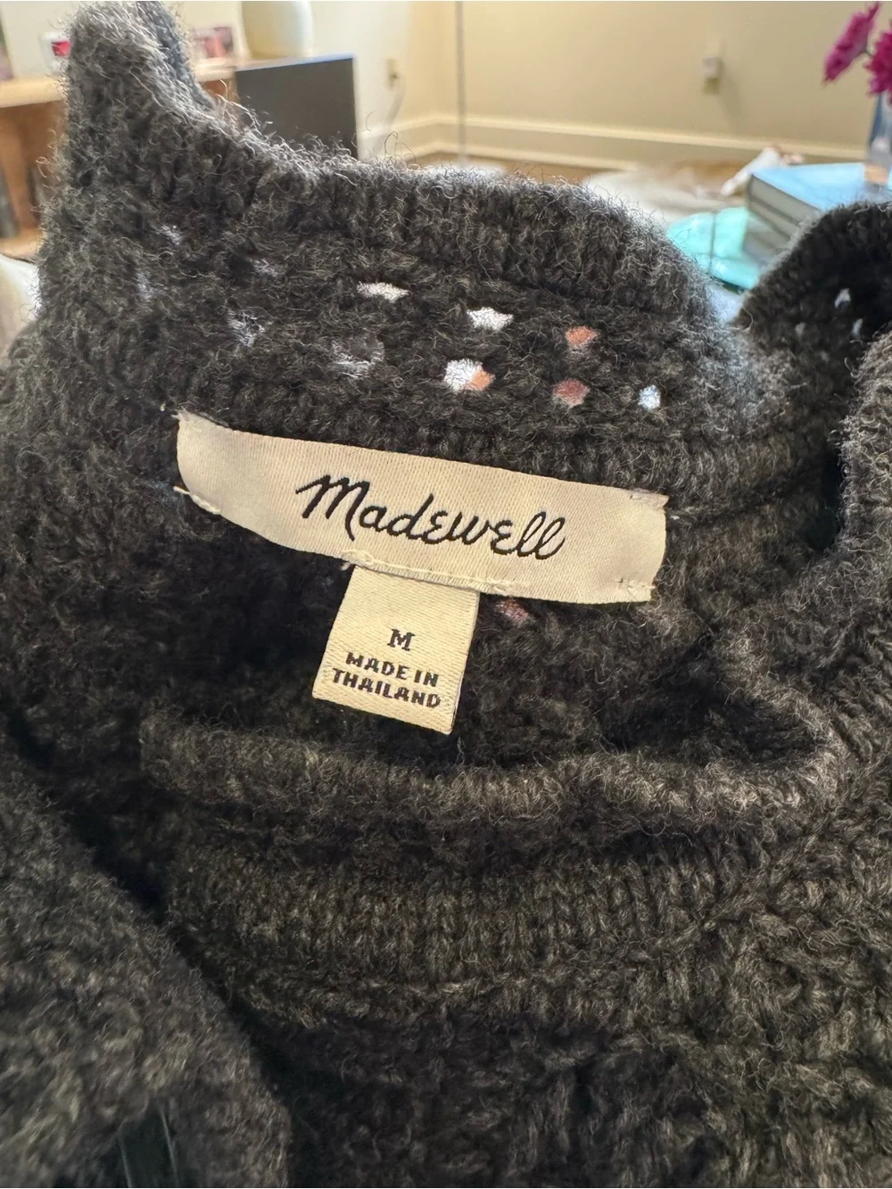 Madewell Charcoal Button-Front Merino Wool Knit Cardigan - Picture 3 of 3